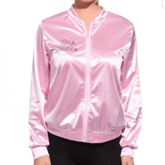Pink Ladies size 2XL lightweight dress up costume jacket Grease Sandy halloween - Picture 8 of 12